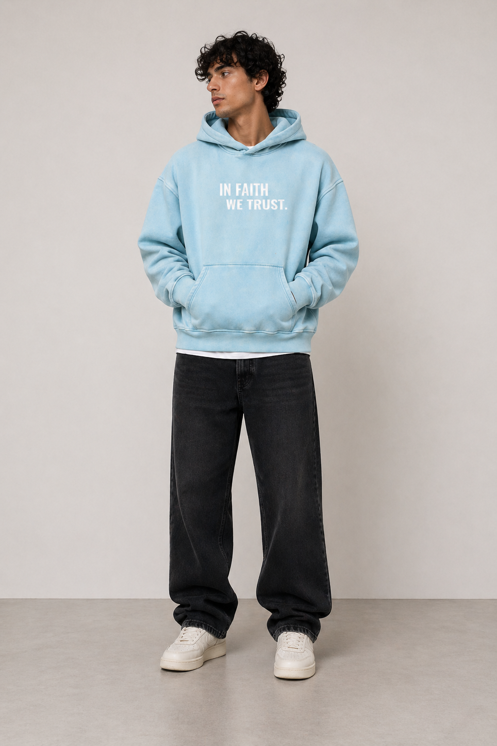 Washed oversize hoodie middleweight IFWT
